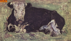 Liegende Kuh nach van Gogh